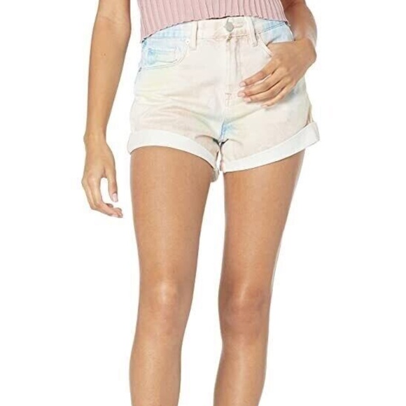 Blank NYC Big Girl's Spray Tie Dye Denim Shorts W/Folded Hem Sizes 8 or 10 - Picture 2 of 15